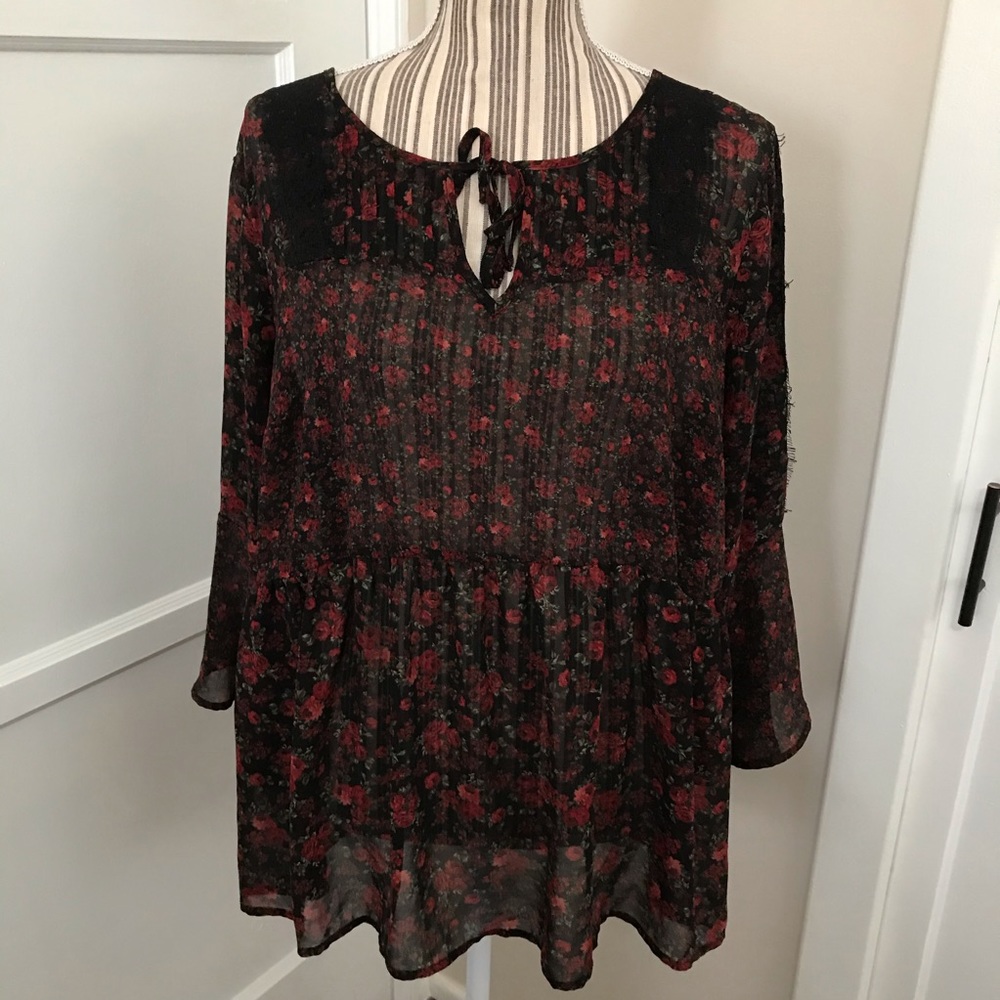 Floral Sheer Blouse
